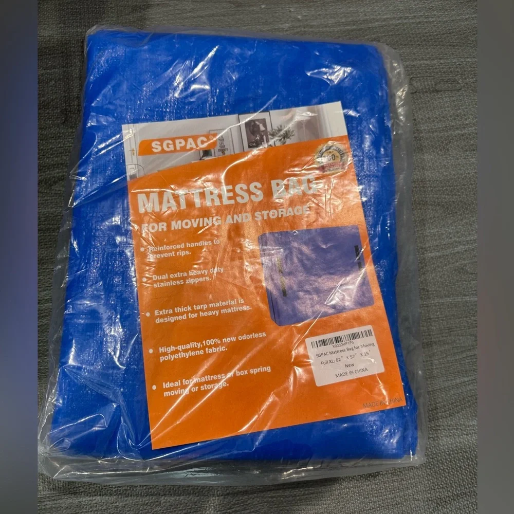 Blue Mattress Bag for Moving and Storage